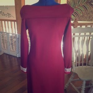 Long wine red dress